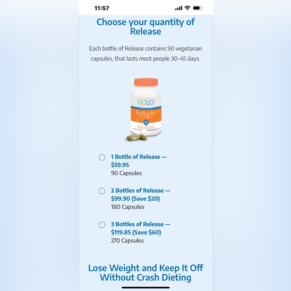 GOLO weight supplements.